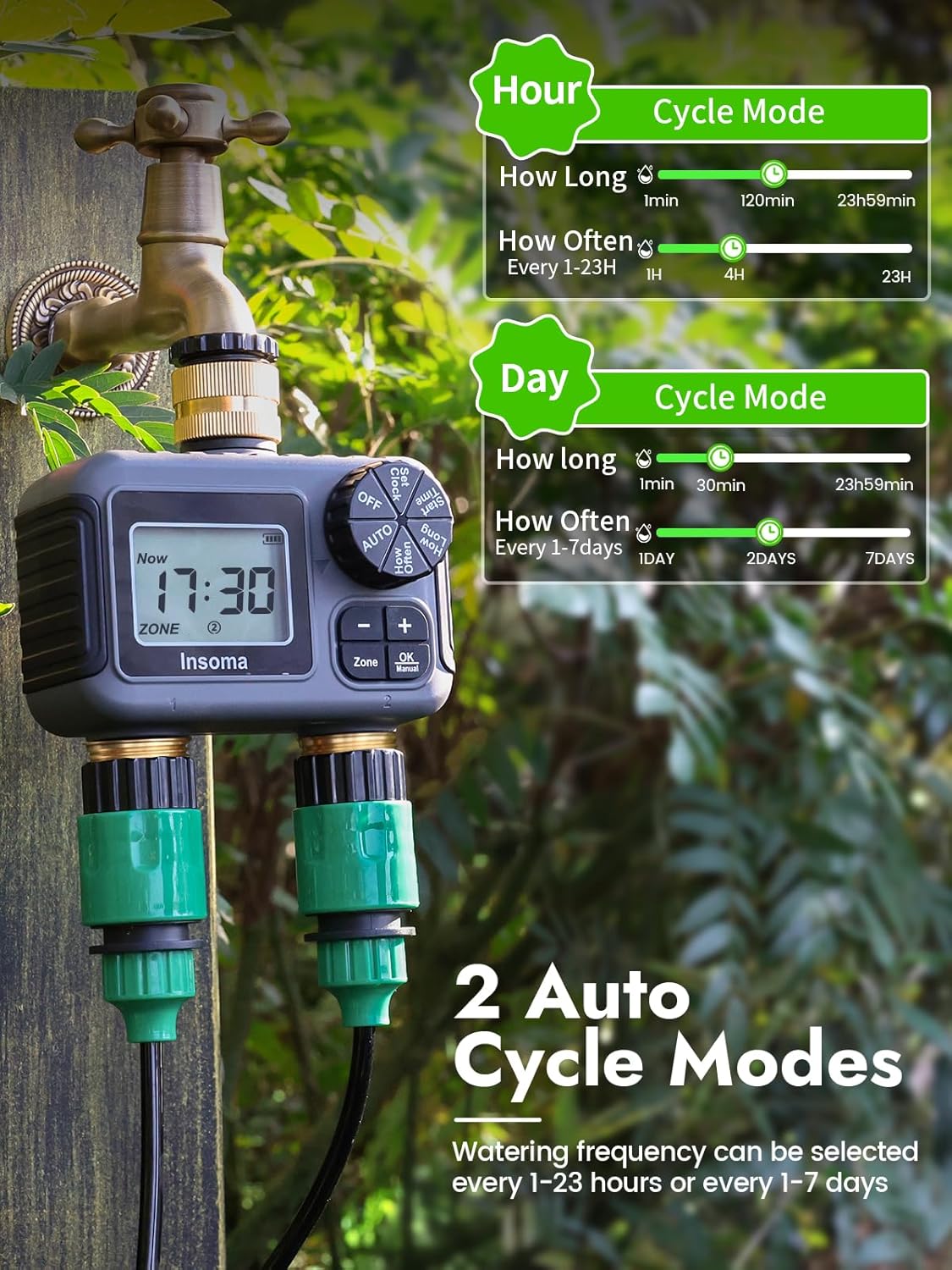 Sistema de riego inteligente d - Timer Dual Outlet reseña y precio